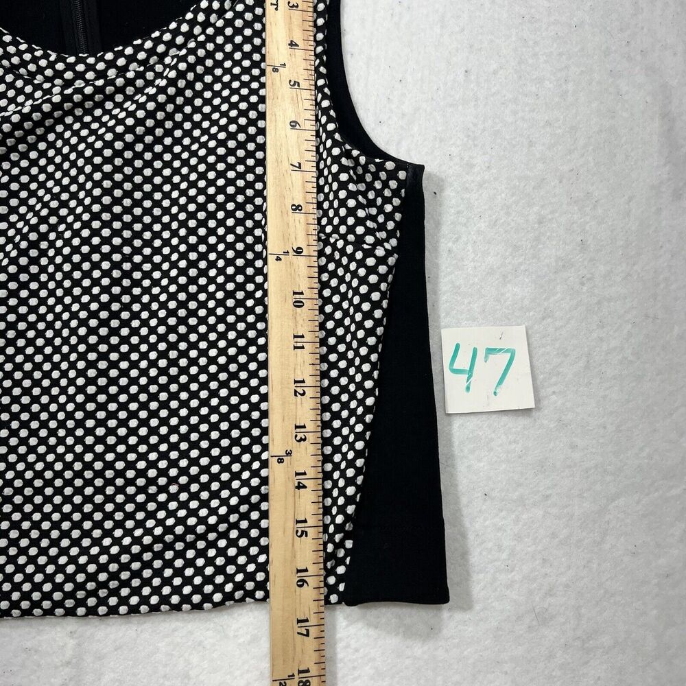Banana Republic Women's XS Black & White Sleeveless Polka Dot Zip Up Crop Top - Picture 7 of 12